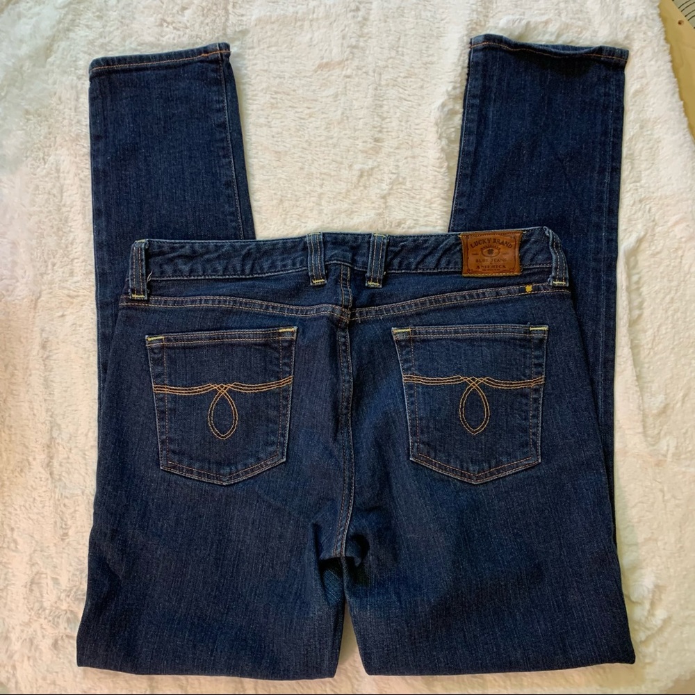 Lucky Brand Lola Skinny Jeans Dark Wash Sz 12/31 - Picture 2 of 13